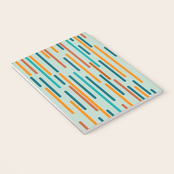 Line Dance Pattern in Turquoise Teal Orange Aqua Notebook Gallery Image 3