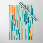 Line Dance Pattern in Turquoise Teal Orange Aqua Wrapping Paper Gallery Image 1