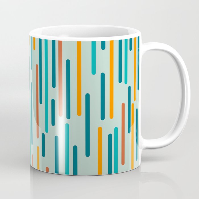 Line Dance Pattern in Turquoise Teal Orange Aqua Coffee Mug Gallery Image 1