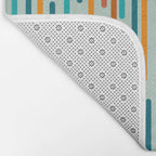 Line Dance Pattern in Turquoise Teal Orange Aqua Bath Mat Gallery Image 2