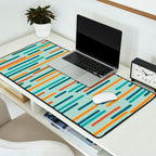 Line Dance Pattern in Turquoise Teal Orange Aqua Desk Mat Gallery Image 2
