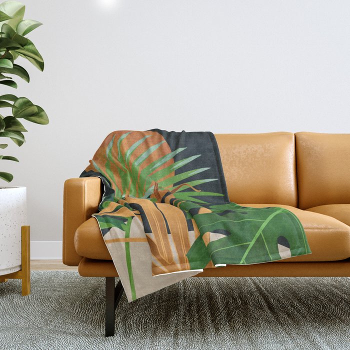 Tropical Night Garden 2 Throw Blanket Gallery Image 1