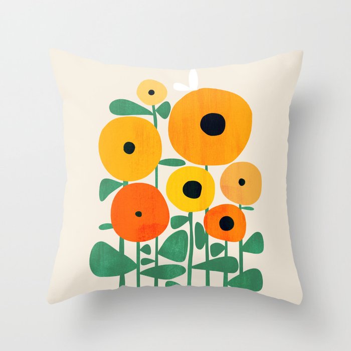 Sunflower and Bee Throw Pillow Gallery Image 6