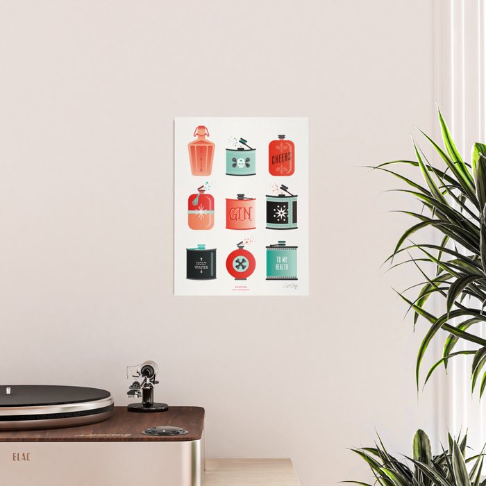 Flask Collection - Red & Turquoise Palette Poster Gallery Image 2