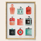 Flask Collection - Red & Turquoise Palette Serving Tray Gallery Image 1