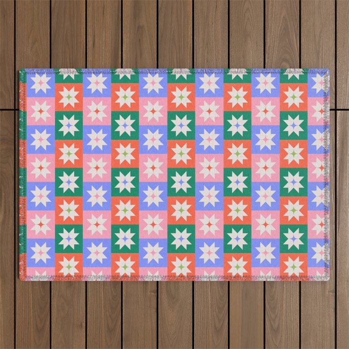 Cheerful Festive Stars Outdoor Rug Gallery Image 1