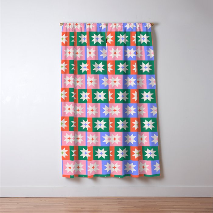 Cheerful Festive Stars Window Curtain Gallery Image 3