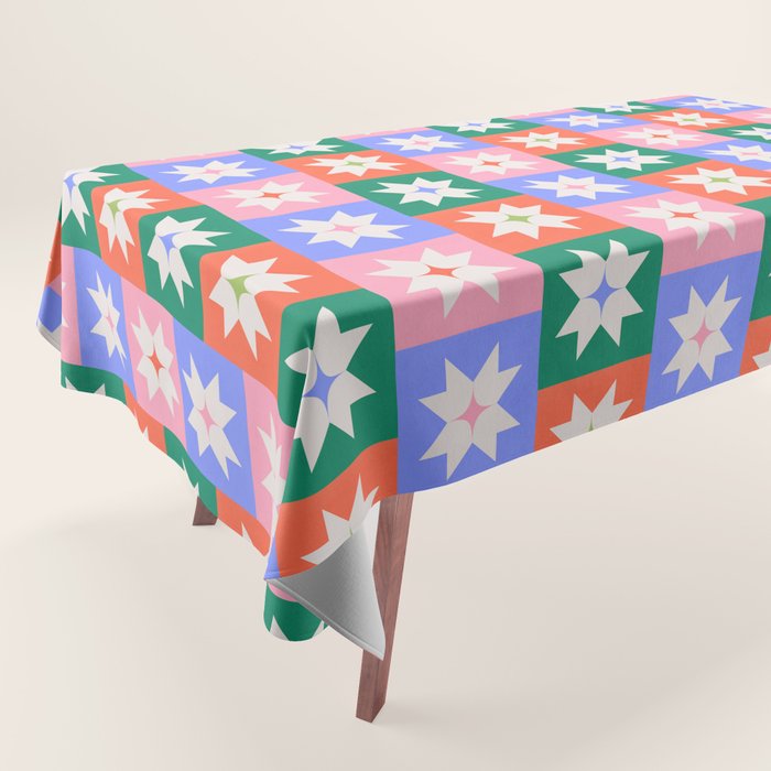 Cheerful Festive Stars Tablecloth Gallery Image 1