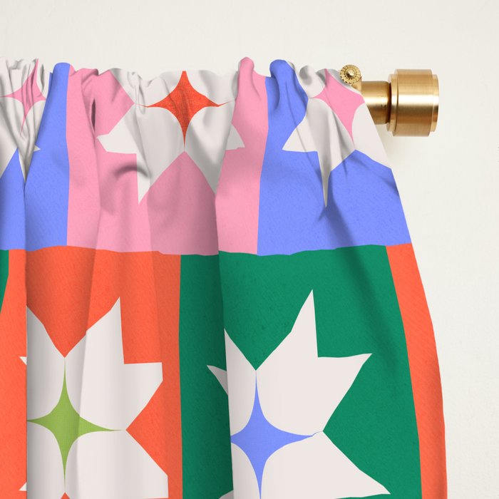 Cheerful Festive Stars Window Curtain Gallery Image 2