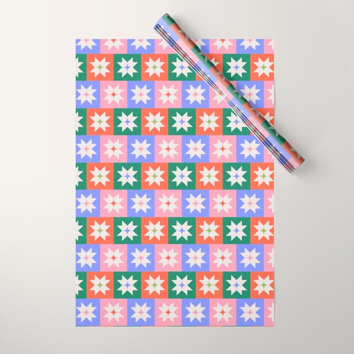 Cheerful Festive Stars Wrapping Paper Gallery Image 1