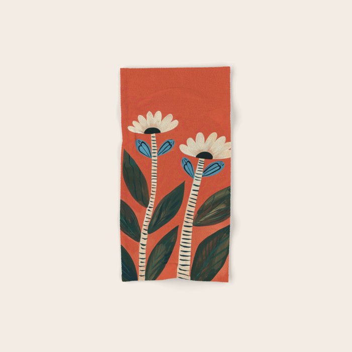 Folk Garden Daisy Pair Bath Towel Gallery Image 1
