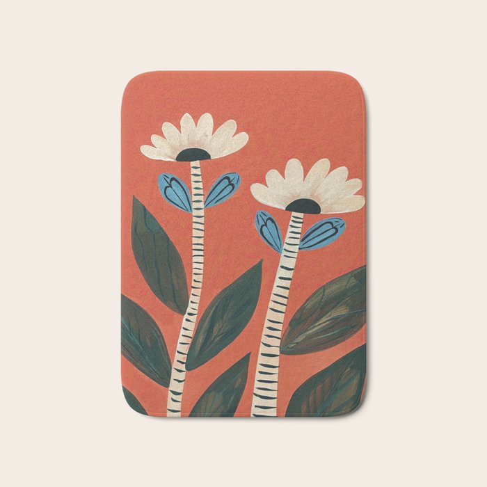 Folk Garden Daisy Pair Bath Mat Gallery Image 1
