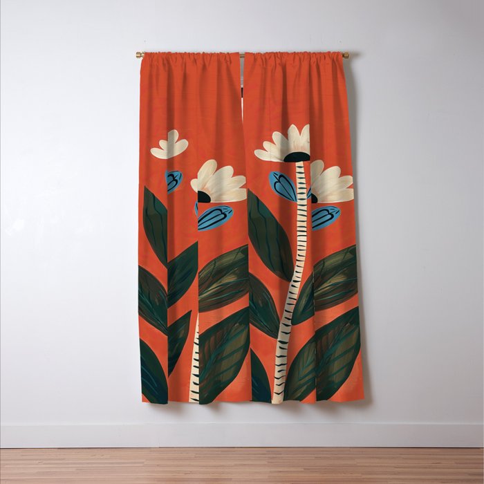 Folk Garden Daisy Pair Window Curtain Gallery Image 3