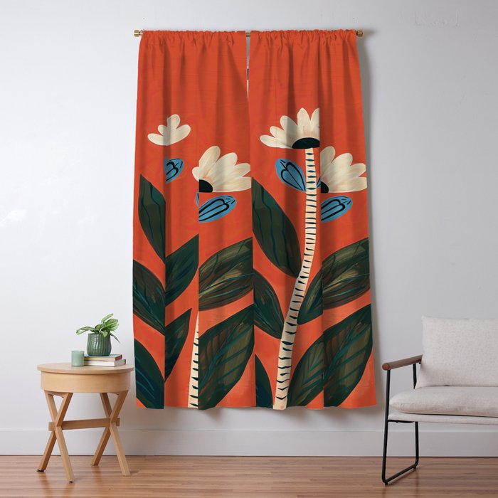 Folk Garden Daisy Pair Window Curtain Gallery Image 5