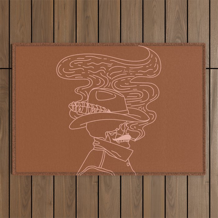 Love or Die Tryinâ - Cowhand - Rust & Peach Outdoor Rug Gallery Image 1