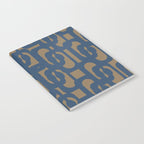 Mid Century Modern Loop Abstract Pattern in Muted Navy Blue and Brown Notebook Gallery Image 2