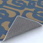 Mid Century Modern Loop Abstract Pattern in Muted Navy Blue and Brown Rug Gallery Image 4