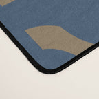 Mid Century Modern Loop Abstract Pattern in Muted Navy Blue and Brown Desk Mat Gallery Image 4