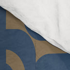 Mid Century Modern Loop Abstract Pattern in Muted Navy Blue and Brown Comforter Gallery Image 4
