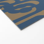 Mid Century Modern Loop Abstract Pattern in Muted Navy Blue and Brown Welcome Mat Gallery Image 2