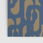 Mid Century Modern Loop Abstract Pattern in Muted Navy Blue and Brown Poster Gallery Image 3