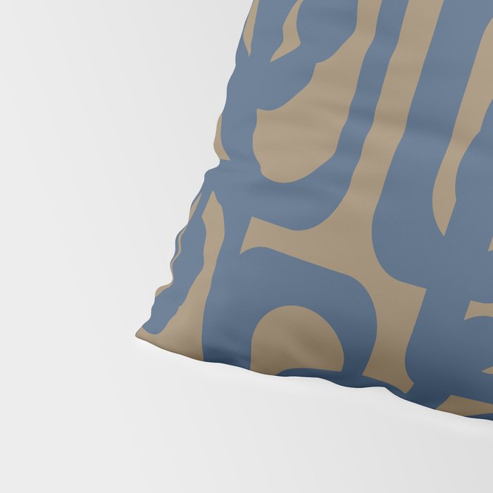 Mid Century Modern Loop Abstract Pattern in Muted Navy Blue and Brown Pillow Sham Gallery Image 4