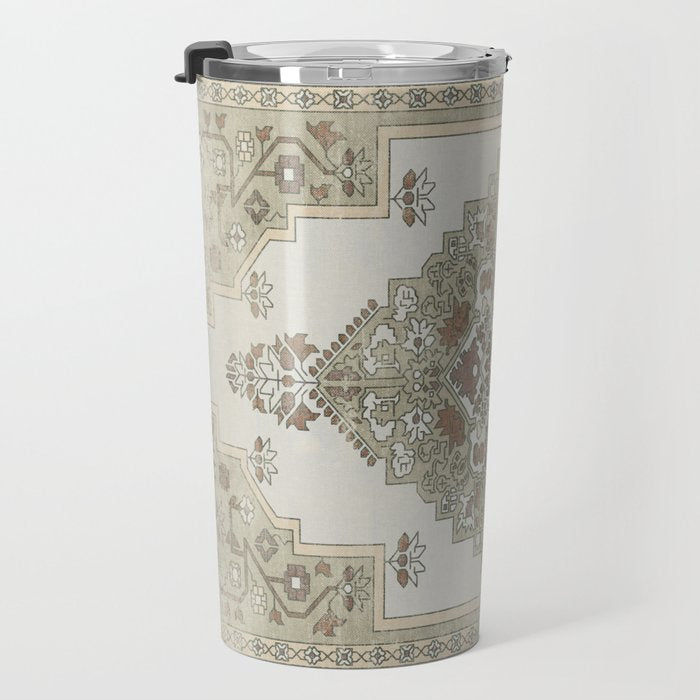 turkish floral - sage & brown Travel Mug Gallery Image 3
