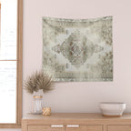 turkish floral - sage & brown Wall Tapestry Gallery Image 2