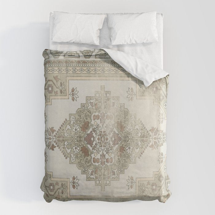 turkish floral - sage & brown Duvet Cover Gallery Image 6