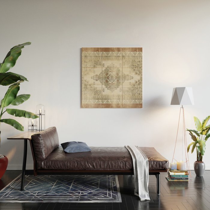 turkish floral - sage & brown Wood Wall Art Gallery Image 2