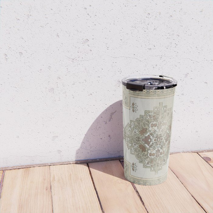 turkish floral - sage & brown Travel Mug Gallery Image 4