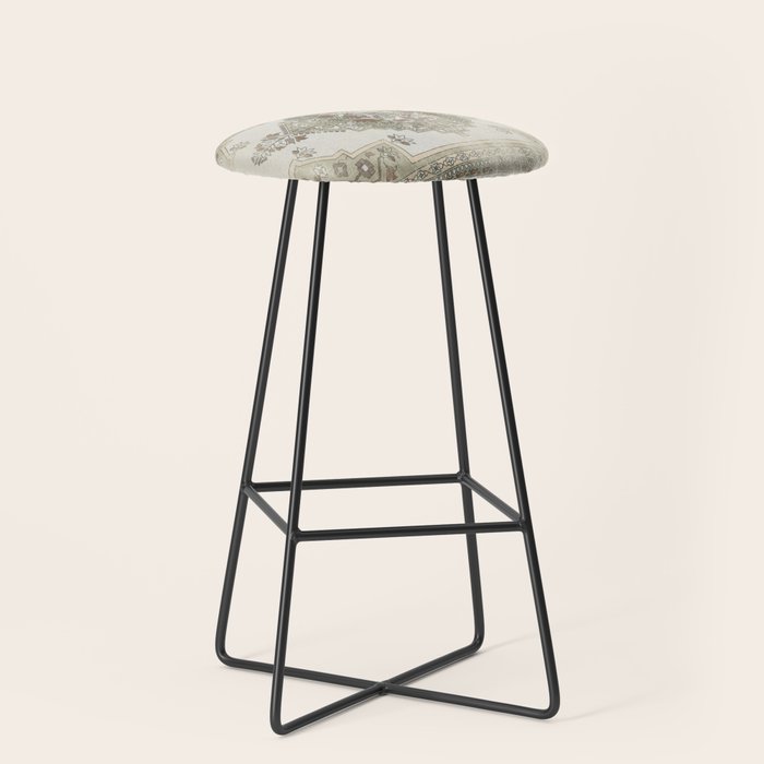turkish floral - sage & brown Stool Gallery Image 1