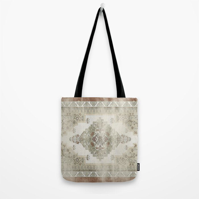 turkish floral - sage & brown Tote Bag Gallery Image 2