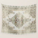 turkish floral - sage & brown Wall Tapestry Gallery Image 4