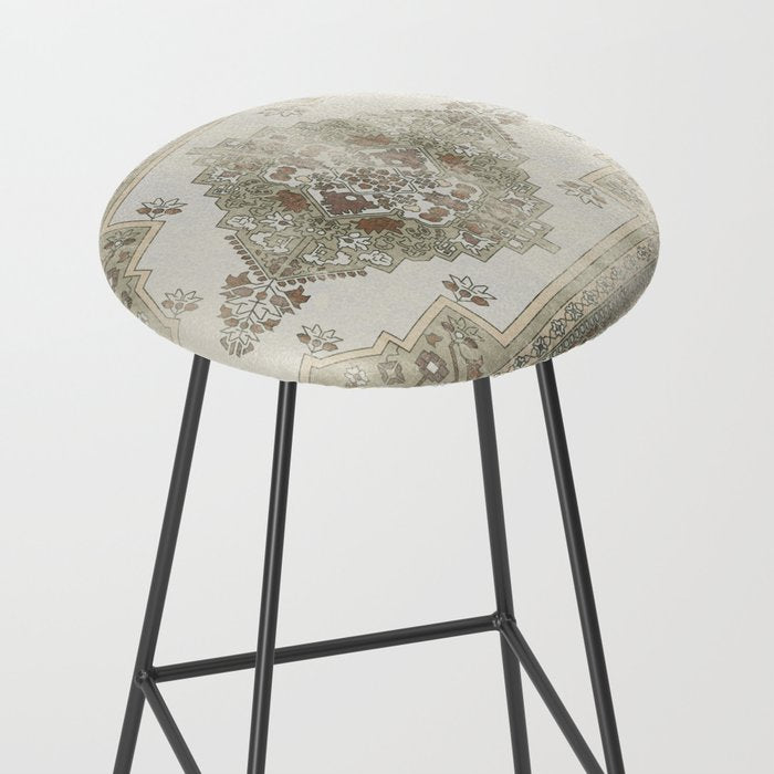 turkish floral - sage & brown Stool Gallery Image 2