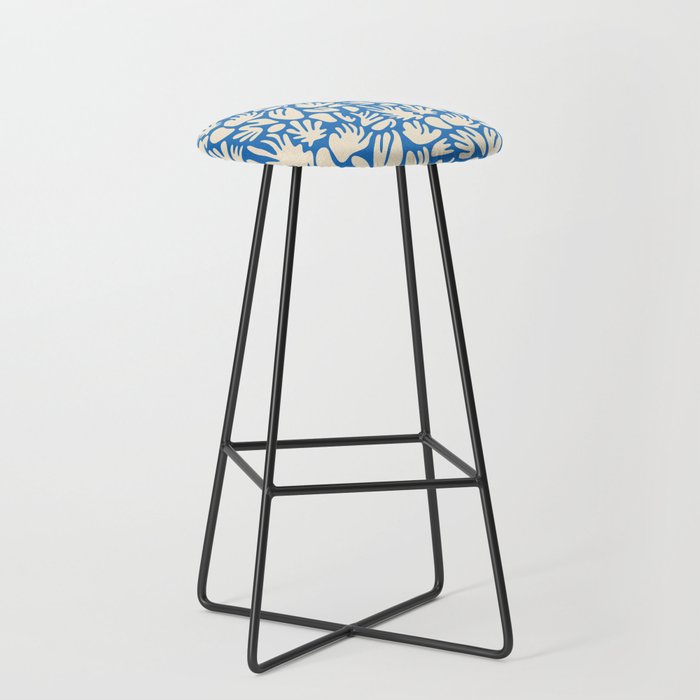 Abstract organic blue shape pattern Stool Gallery Image 1