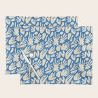 Abstract organic blue shape pattern Placemat Gallery Image 1
