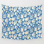 Abstract organic blue shape pattern Wall Tapestry Gallery Image 4