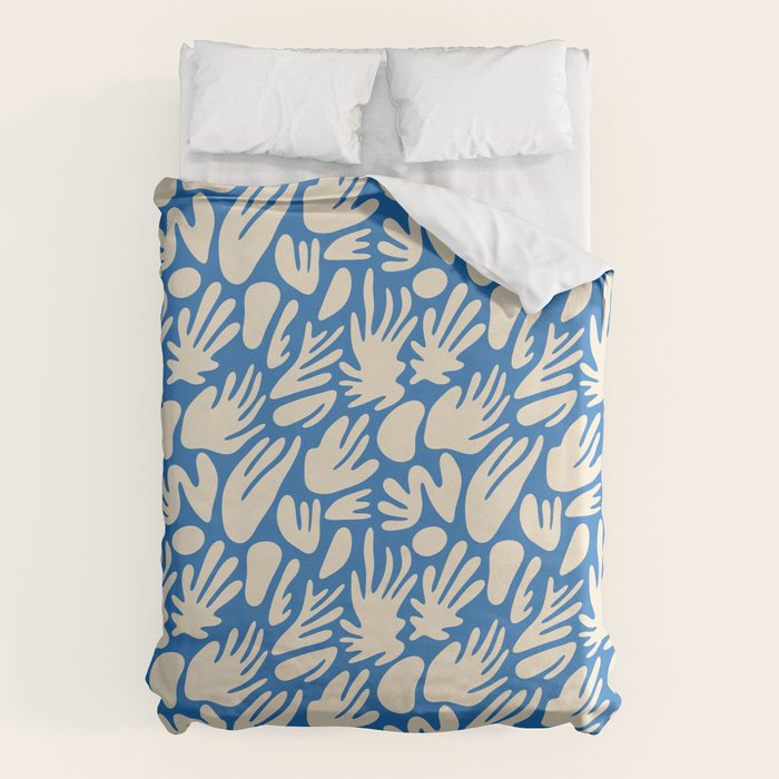 Abstract organic blue shape pattern Duvet Cover Gallery Image 6