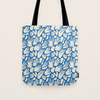 Abstract organic blue shape pattern Tote Bag Gallery Image 1
