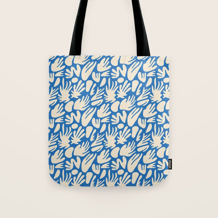Abstract organic blue shape pattern Tote Bag Gallery Image 1