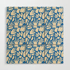 Abstract organic blue shape pattern Wood Wall Art Gallery Image 1