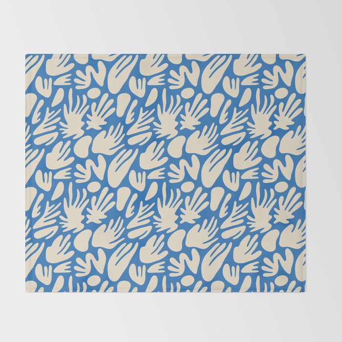 Abstract organic blue shape pattern Throw Blanket Gallery Image 2
