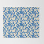 Abstract organic blue shape pattern Throw Blanket Gallery Image 2