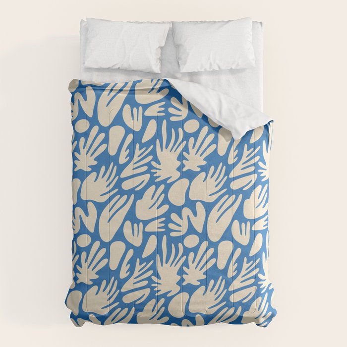 Abstract organic blue shape pattern Comforter Gallery Image 6
