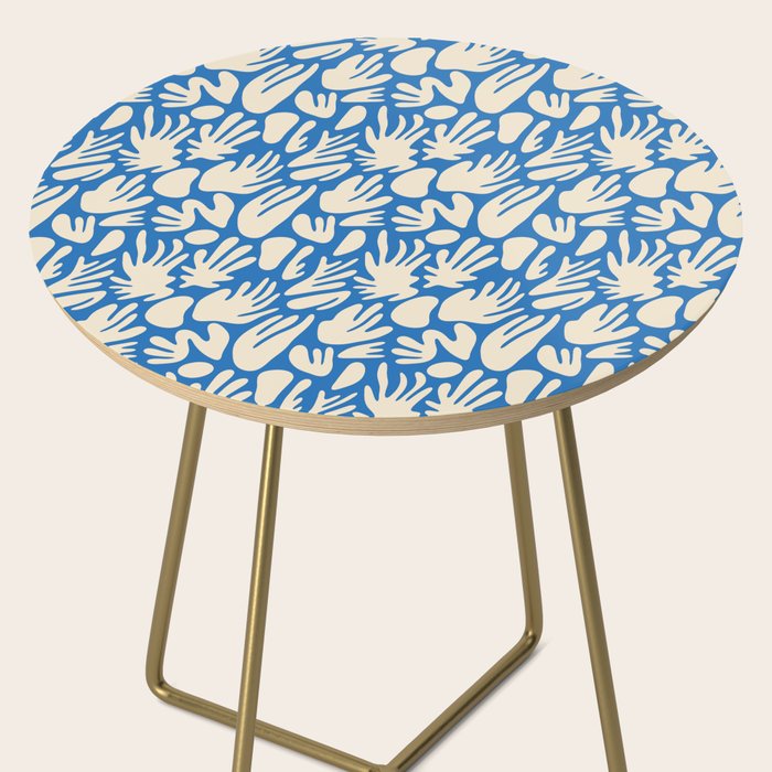 Abstract organic blue shape pattern Side Table Gallery Image 2