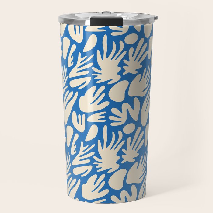 Abstract organic blue shape pattern Travel Mug Gallery Image 1