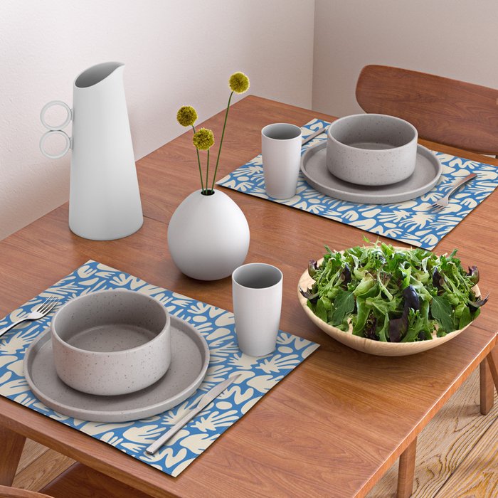 Abstract organic blue shape pattern Placemat Gallery Image 2