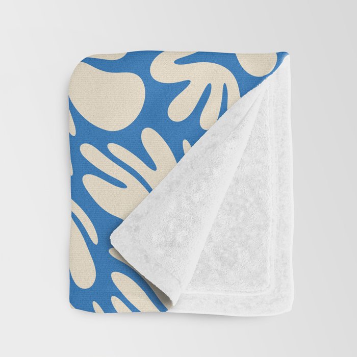 Abstract organic blue shape pattern Throw Blanket Gallery Image 3