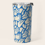 Abstract organic blue shape pattern Travel Mug Gallery Image 2